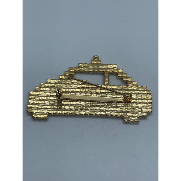 Vintage Gold Tone & Austrian Crystal Figural Yello - Picture 5 of 5